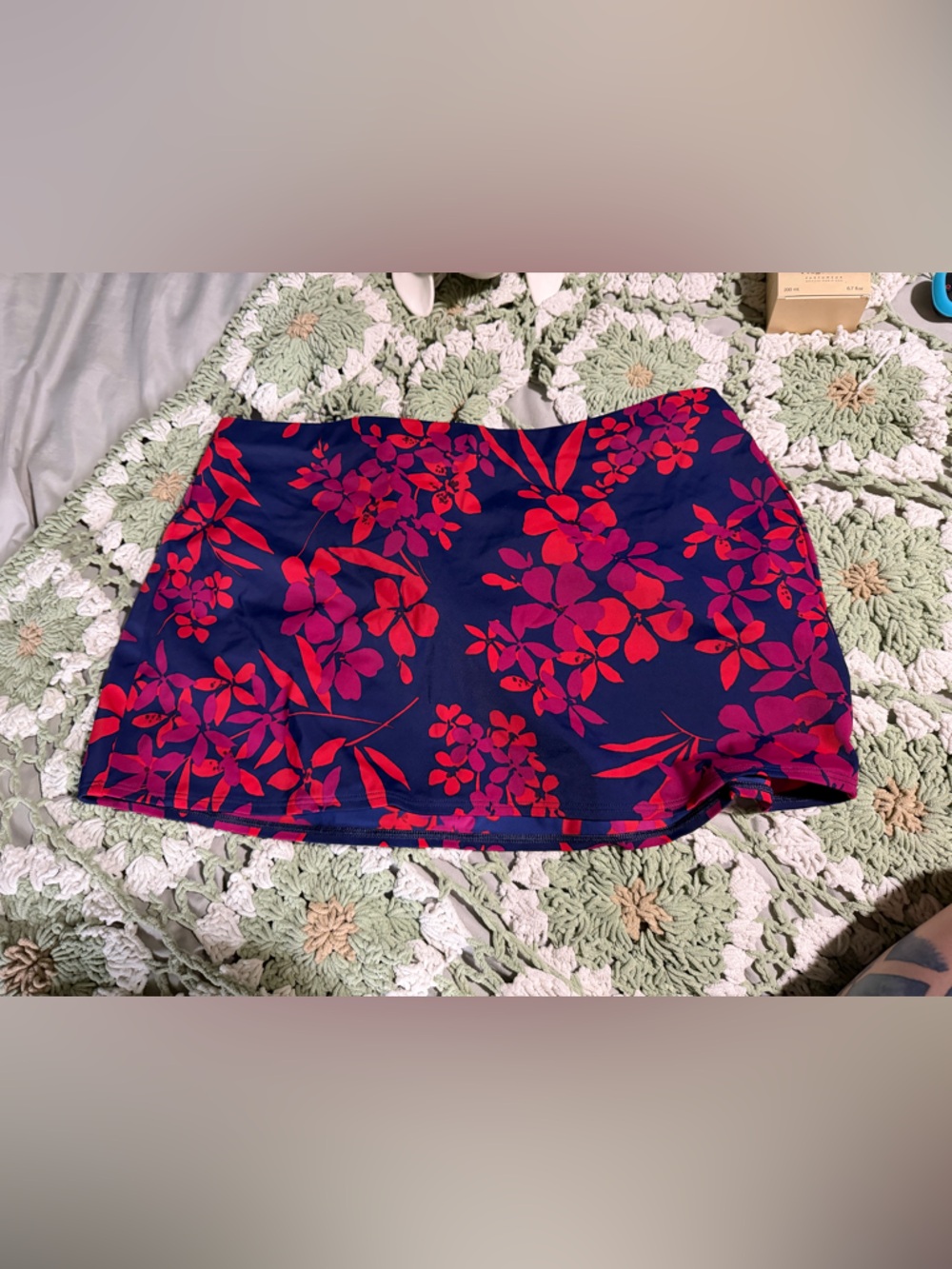 🌧️Victoria's Secret Navy and Pink Floral Swim Coverup Skirt